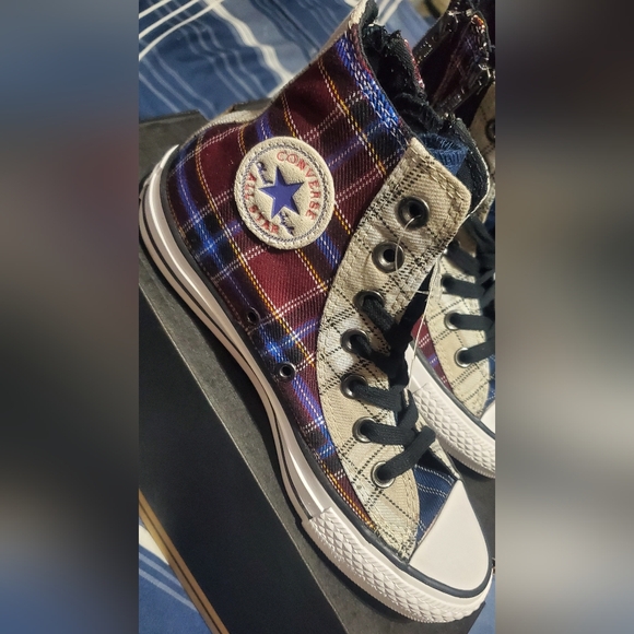 Converse Chuck Taylor All Star Dual Zip Hi Plaid, New In Box! W5.5/Youth 4 & 4.5 - Picture 4 of 12